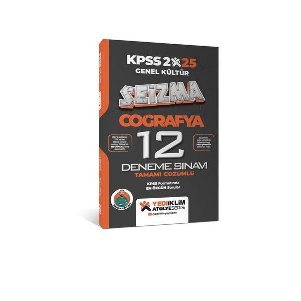 Yediiklim Yayınları 2025 KPSS Genel Kültür Atölye Serisi Coğrafya Seizma Tamamı Çözümlü 12 Deneme Sınavı
