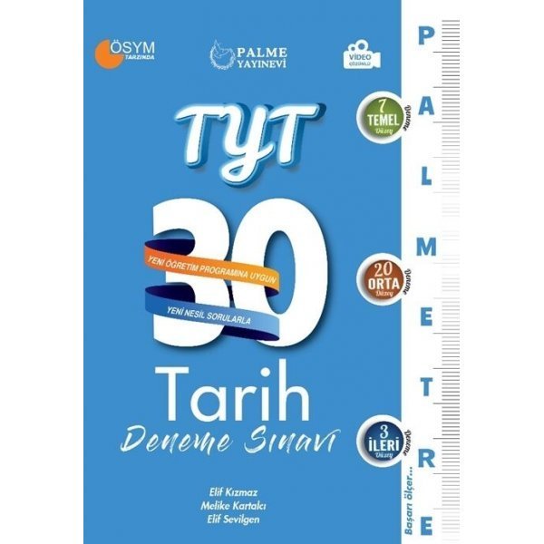 Palme Yayınları TYT Tarih Palmetre Serisi 30 Deneme Video Çözümlü