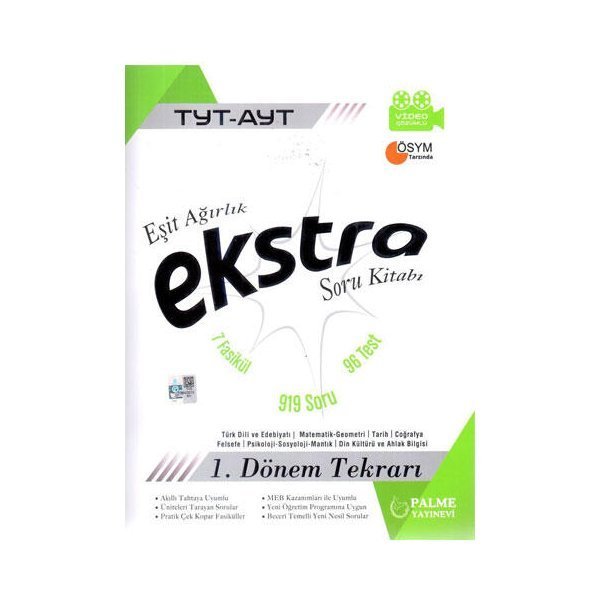 Palme Yayınları TYT AYT Eşit Ağırlık Ekstra 1. Dönem Soru Kitabı