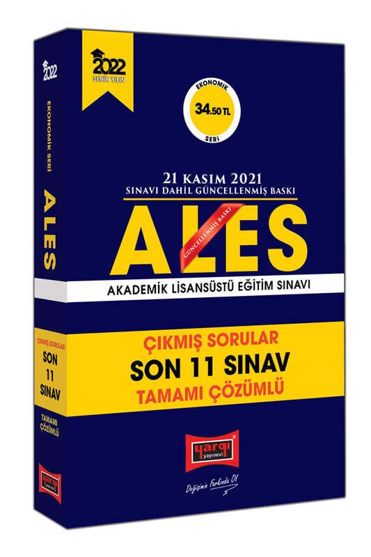 Yargı Yayınları 2022 ALES Ekonomik Seri Tamamı Çözümlü Çıkmış Sorular Son 11 Sınav