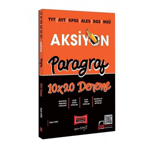 Yargı Yayınları 2022 TYT AYT KPSS ALES DGS MSÜ Aksiyon Paragraf 10x20 Deneme
