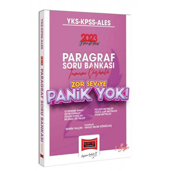 Yargı Yayınları 2023 YKS-KPSS-ALES Panik Yok Paragraf Soru Bankası Tamamı Çözümlü Soru Bankası (Zor Seviye)