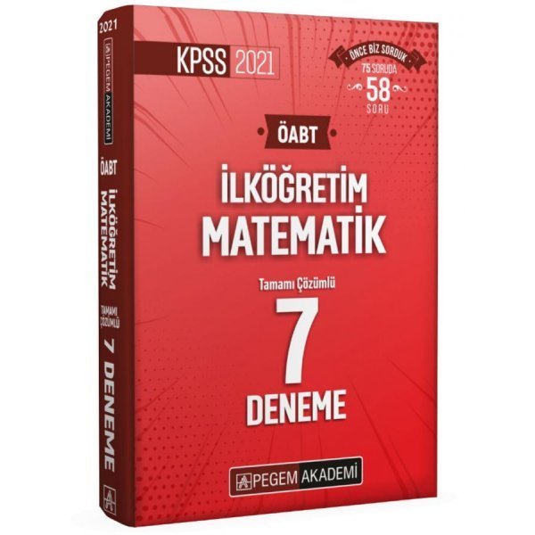​​Pegem Yayınları 2021 ÖABT İlköğretim Matematik Tamamı Çözümlü 7 Deneme