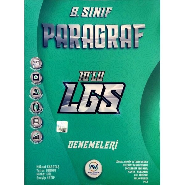 Av Akıllı Versiyon Yayınları 8. Sınıf LGS Paragraf 10 lu Denemeleri
