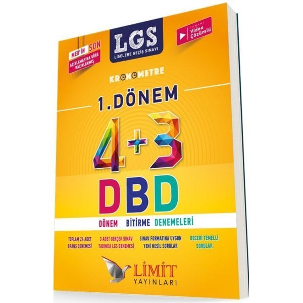 Limit Yayınları 8. Sınıf LGS 1. Dönem 4+3 Dönem Bitirme Denemeleri