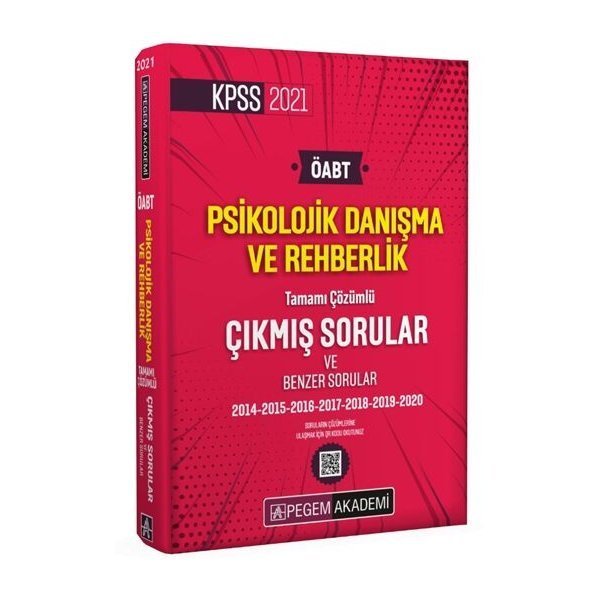 Pegem Yayınları 2021 KPSS ÖABT Psikolojik Danışma ve Rehberlik Tamamı Çözümlü Çıkmış Sorular ve Benzer Sorular