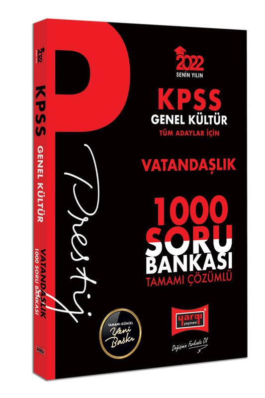 Yargı Yayınları 2022 KPSS Genel Kültür Vatandaşlık Prestij Seri Tamamı Çözümlü 1000 Soru Bankası