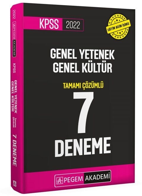 Pegem Yayınları 2022 KPSS Genel Yetenek Genel Kültür Tamamı Çözümlü 7 Deneme
