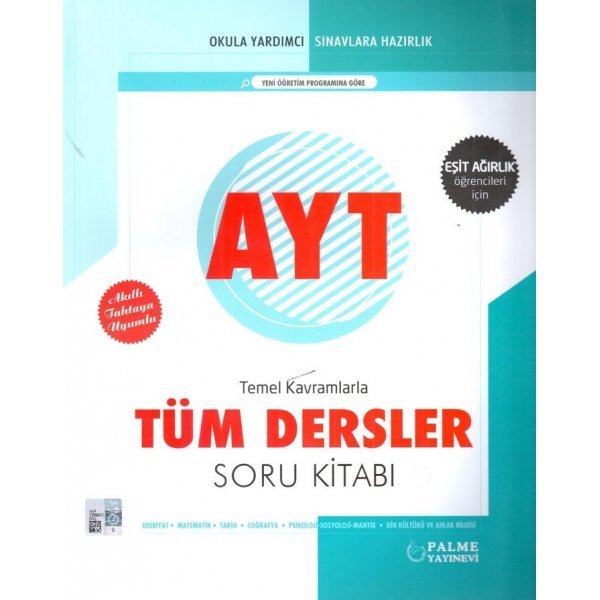 Palme Yayınları AYT Eşit Ağırlık Temel Kavramlarla Tüm Dersler Soru Kitabı