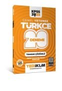 Yediiklim Yayınları 2025 KPSS Genel Yetenek Türkçe Tamamı Çözümlü 20 Deneme