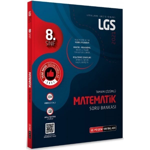 Pegem Yayınları 2021 8. Sınıf LGS Matematik Tamamı Çözümlü Soru Bankası