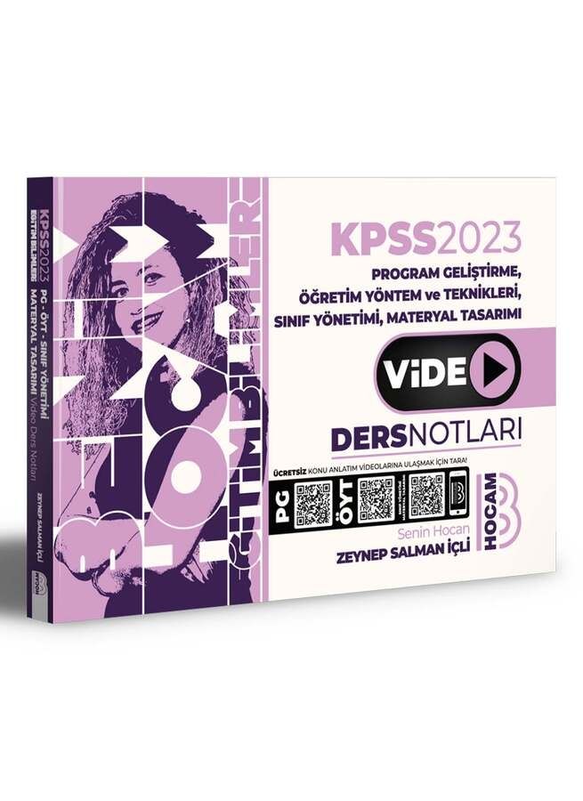 Benim Hocam Yayınları 2023 KPSS Eğitim Bilimleri Program Geliştirme Öğretim Yöntem ve Teknikleri Video Ders Notları