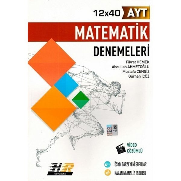 Hız ve Renk Yayınları AYT Matematik 12x40 Denemeleri
