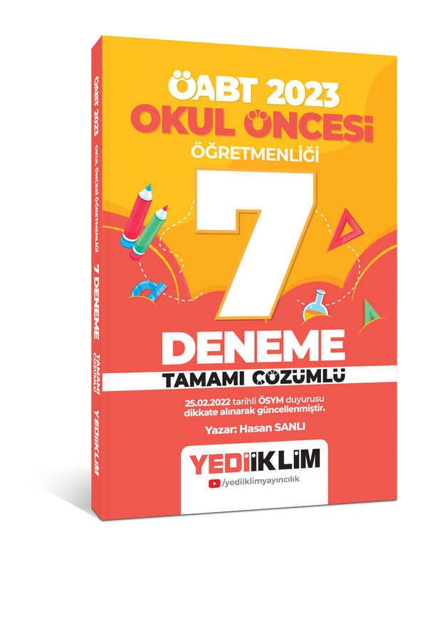 Yediiklim Yayınları 2023 ÖABT Okul Öncesi Öğretmenliği Tamamı Çözümlü 7 Deneme