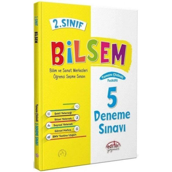 Editör Yayınları 2. Sınıf Bilsem Hazırlık 5 Deneme