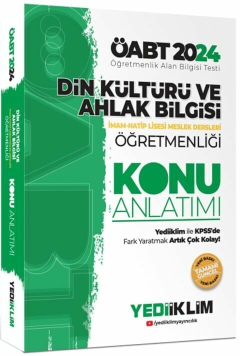 Yediiklim Yayınları 2024 ÖABT Din Kültürü ve Ahlak Bilgisi Öğretmenliği Konu Anlatımı
