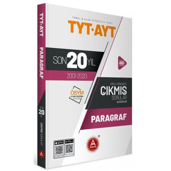 A Yayınları TYT AYT Paragraf Son 20 Yıl Konularına Göre Tamamı Çözümlü Çıkmış Sorular