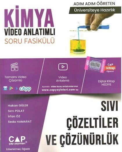Çap Yayınları Kimya Sıvı Çözeltiler ve Çözünürlük Konu Anlatımlı Soru Bankası