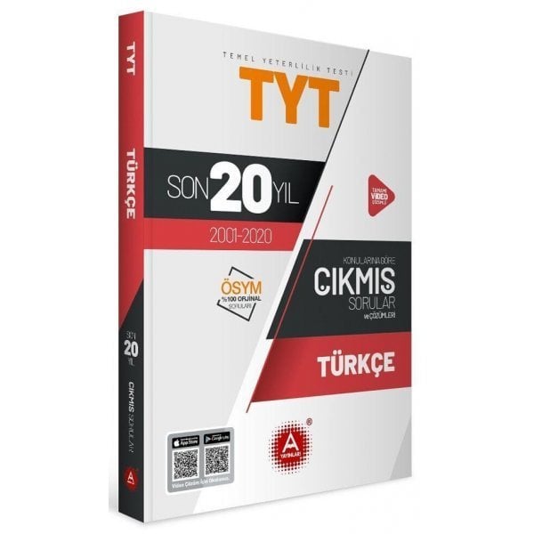 A Yayınları TYT Türkçe Son 20 Yıl Konularına Göre Tamamı Çözümlü Çıkmış Sorular