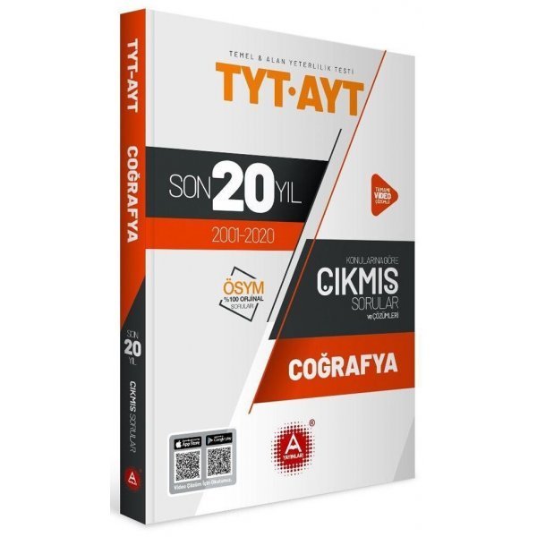 A Yayınları TYT AYT Coğrafya Son 20 Yıl Konu Konu Tamamı Çözümlü Çıkmış Sorular