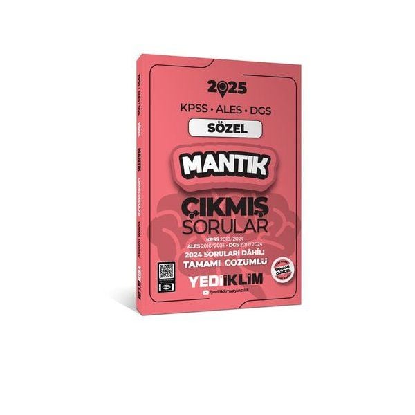 Yediiklim Yayınları 2025 KPSS ALES DGS Sözel Mantık Çıkmış Sorular ve Çözümleri