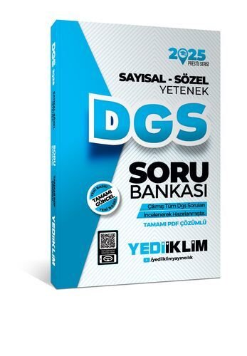 Yediiklim Yayınları 2025 DGS Prestij Serisi Sayısal-Sözel Yetenek Tamamı PDF Çözümlü Soru Bankası