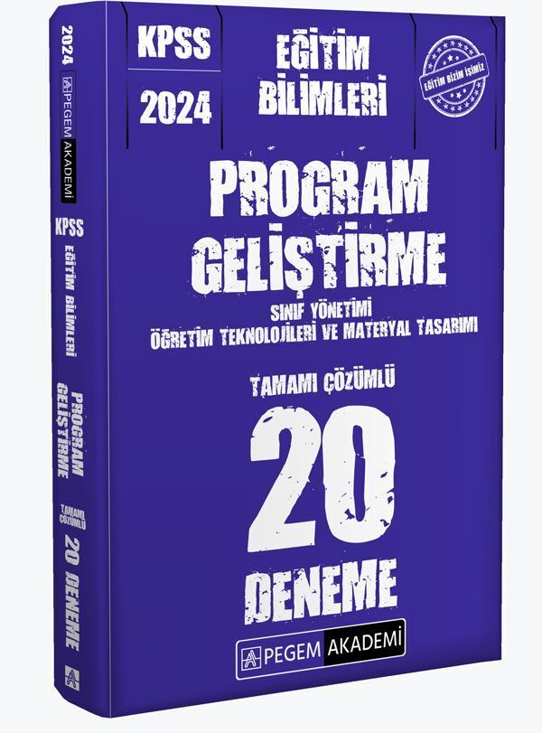 Pegem Yayınları 2024 KPSS Eğitim Bilimleri Program Geliştirme 20 Deneme