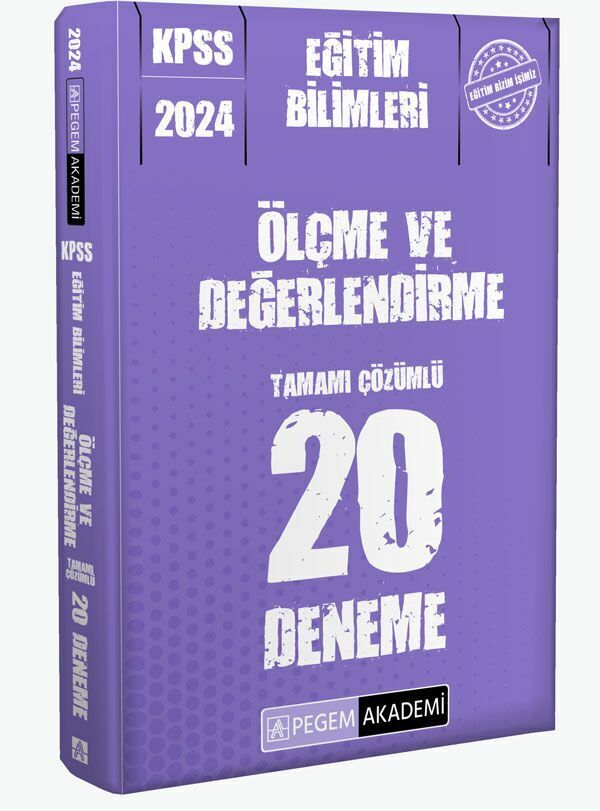 Pegem Yayınları 2024 KPSS Eğitim Bilimleri Ölçme ve Değerlendirme 20 Deneme