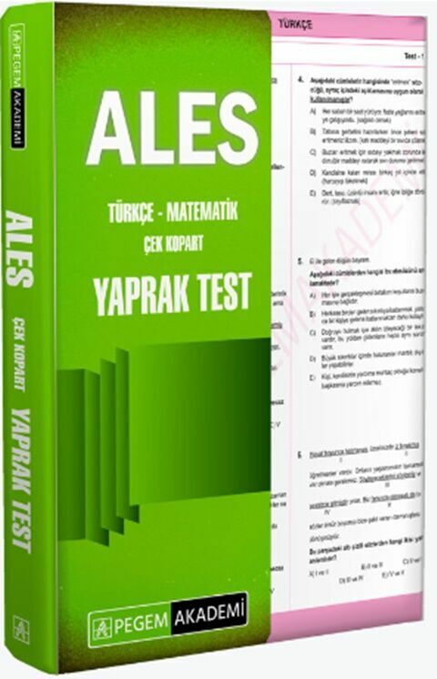 Pegem Yayınları ALES Çek Kopart Yaprak Test