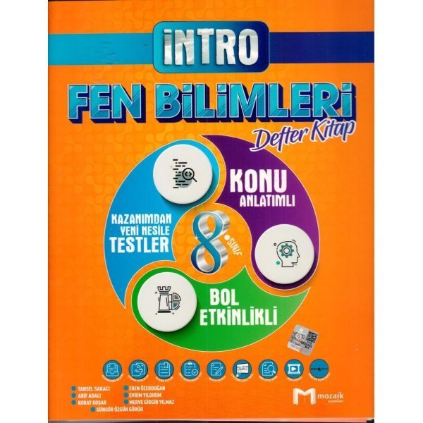Mozaik Yayınları 8. Sınıf Fen Bilimleri İntro Defter Kitap