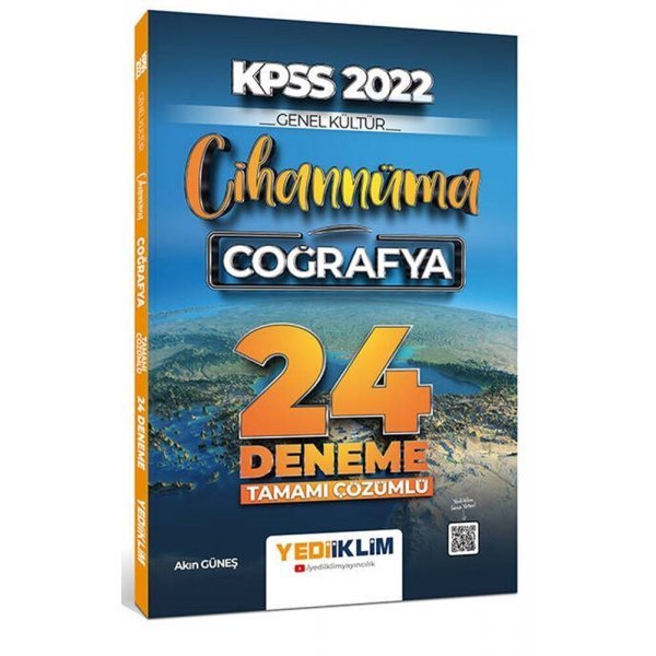 Yediiklim Yayınları 2022 KPSS Cihannüma Genel Kültür Coğrafya Tamamı Çözümlü 24 Deneme