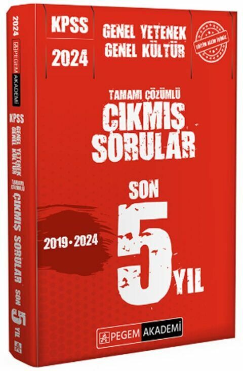Pegem Yayınları 2024 KPSS Genel Yetenek Genel Kültür Çıkmış Sorular Son 5 Sınav