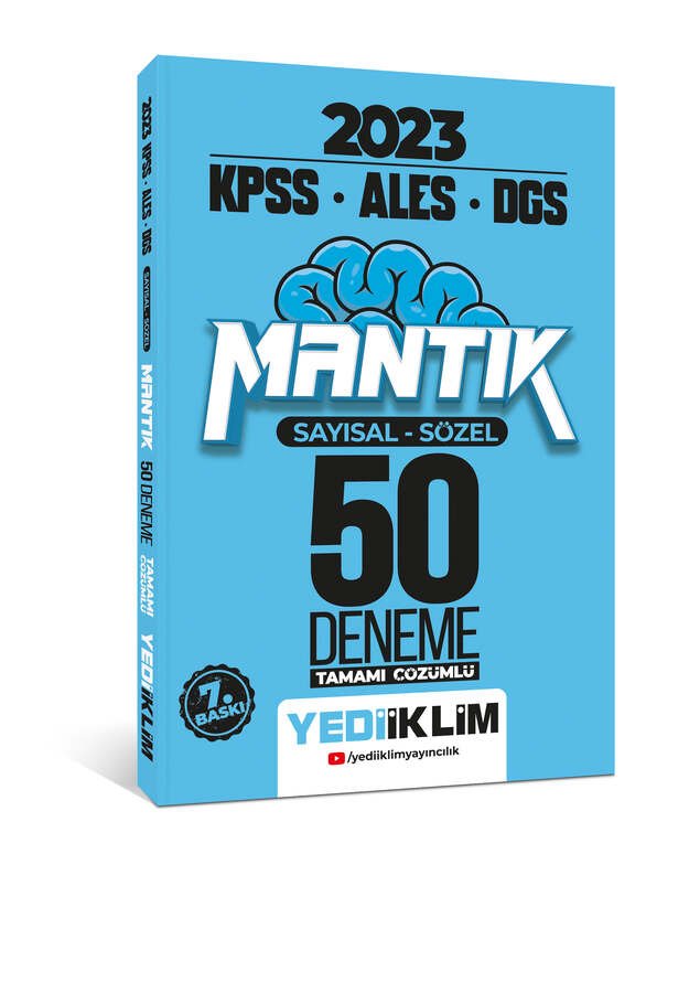 Yediiklim Yayınları 2023 KPSS ALES DGS Sayısal Sözel Mantık Tamamı Çözümlü 50 Deneme