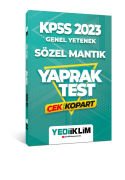 Yediiklim Yayınları 2023 KPSS Genel Yetenek Sözel Mantık Çek Kopart Yaprak Test