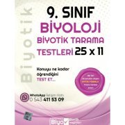 Biyotik Yayınları 9. Sınıf Biyoloji 25 x 11 Biyotik Tarama Testleri