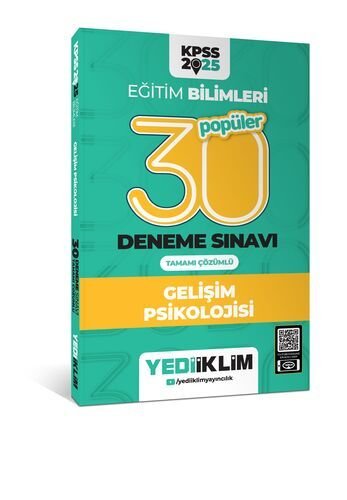 Yediiklim Yayınları 2025 KPSS Eğitim Bilimleri 30 Gelişim Psikolojisi Tamamı Çözümlü Deneme Sınavı