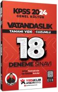 Yediiklim Yayınları KPSS 2024 Genel Kültür Vatandaşlık Tamamı Video Çözümlü 18 Deneme Sınavı
