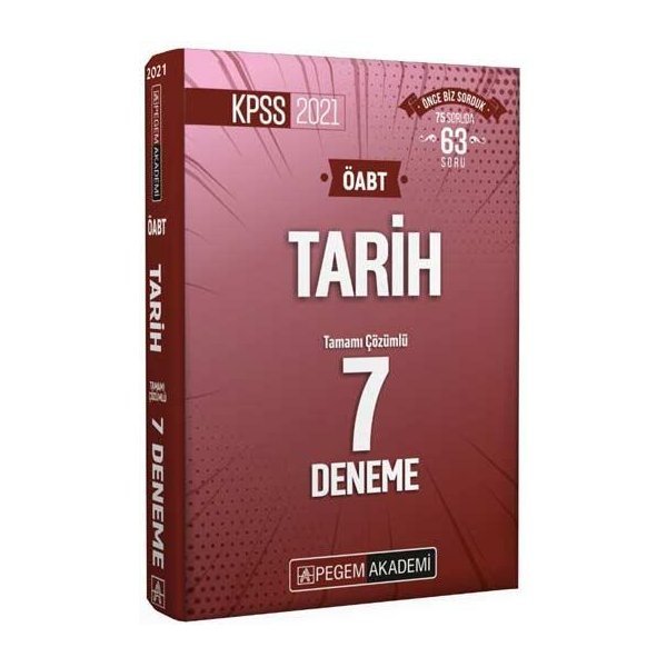 ​​Pegem Yayınları 2021 ÖABT Tarih Tamamı Çözümlü 7 Deneme