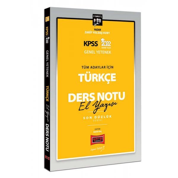 Yargı Yayınları 2022 KPSS Lisans Genel Yetenek Tüm Adaylar İçin Son Düzlük 5 Yargıç Serisi Türkçe El Yazısı Ders Notu