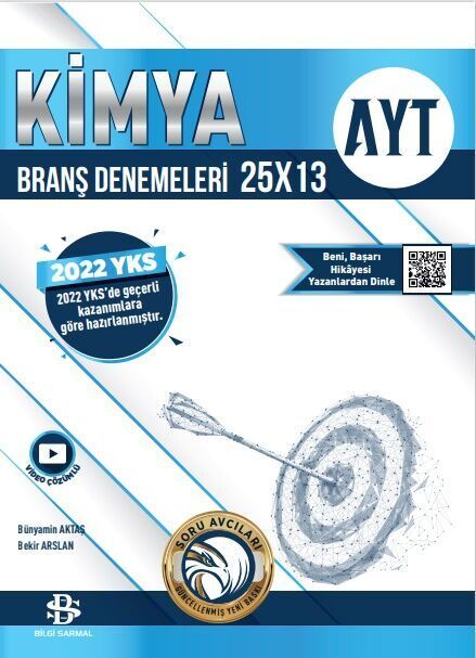 Bilgi Sarmal Yayınları AYT Kimya 25 x 13 Branş Denemeleri