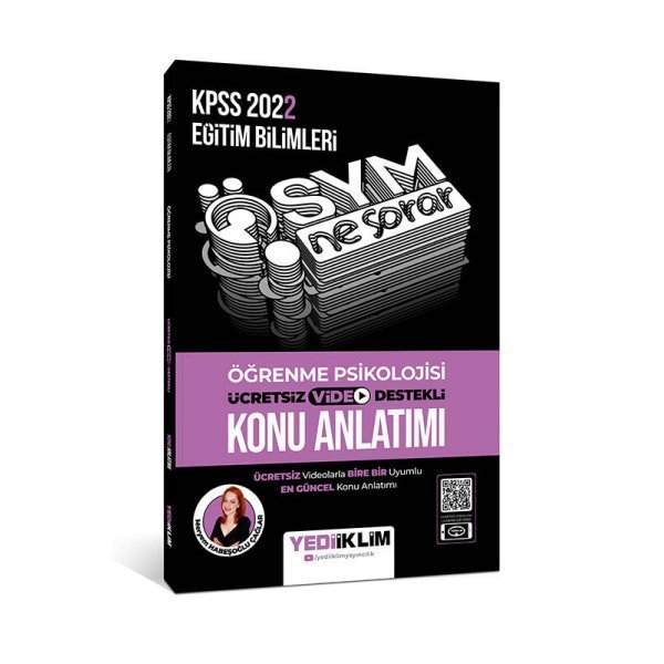 Yediiklim Yayınları 2022 KPSS Eğitim Bilimleri ÖSYM Ne Sorar Öğrenme Psikolojisi Video Destekli Konu Anlatımı